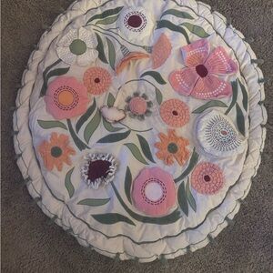Crate&Barrel Floral Play Mat - Pink, Green, White